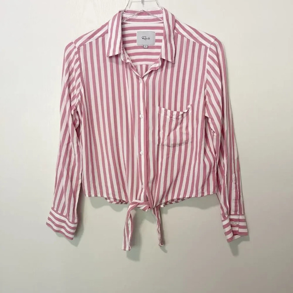 RAILS‎ Val Top in Garnet White Stripe Front Tie - Picture 3 of 9